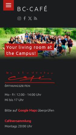 Vorschau der mobilen Webseite www.bc-studentencafe.de, Bc-Studentencafe