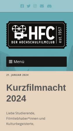 Vorschau der mobilen Webseite hochschulfilmclub.de, Hochschulfilmclub (HFC)