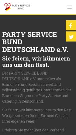 Vorschau der mobilen Webseite www.partyservicebund.de, Patzer Party Service