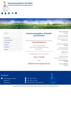 Vorschau der mobilen Webseite www.vermessung-bremen.de, Vermessungsbüro Schaefer