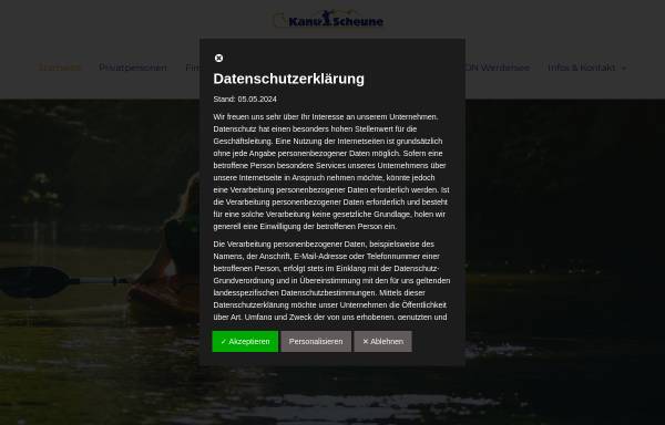 Vorschau von www.kanuscheune.de, Kanu-Scheune
