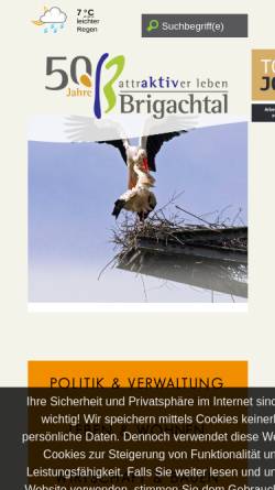 Vorschau der mobilen Webseite www.brigachtal.de, Gemeinde Brigachtal