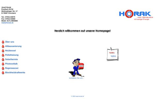 Vorschau von www.horak.de, Heizungs- und Sanitär Horak