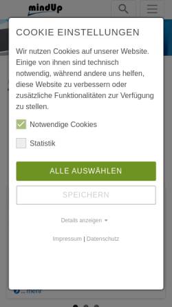 Vorschau der mobilen Webseite www.mindup.de, Web und Intelligence GmbH