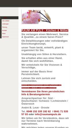 Vorschau der mobilen Webseite raumampuls.de, RAUM AM PULS