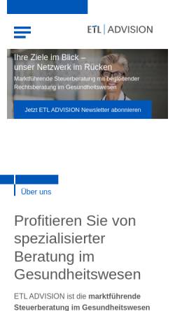 Vorschau der mobilen Webseite www.etl-advision.de, ETL Systeme AG