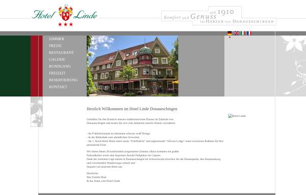 Vorschau von www.hotel-linde-ds.de, Hotel Linde