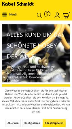 Vorschau der mobilen Webseite www.kabel-schmidt.de, Kabel Schmidt
