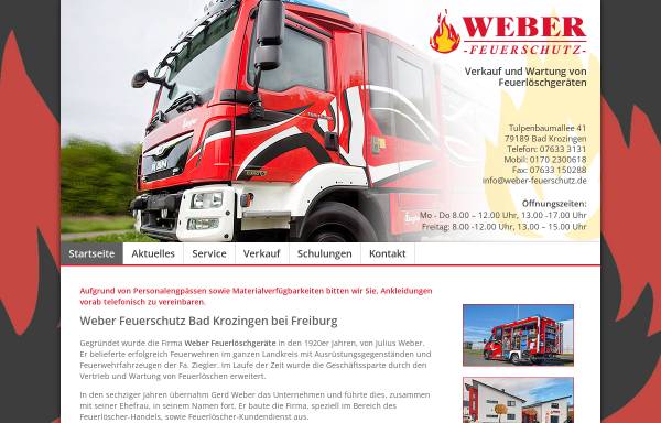 Vorschau von www.weber-feuerschutz.de, Weber Feuerschutz