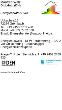 Vorschau der mobilen Webseite www.walz-online.de, Walz Teppichreinigung