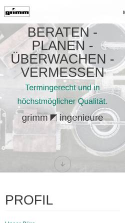 Vorschau der mobilen Webseite www.grimm-partner.de, Ingenieurbüro Grimm