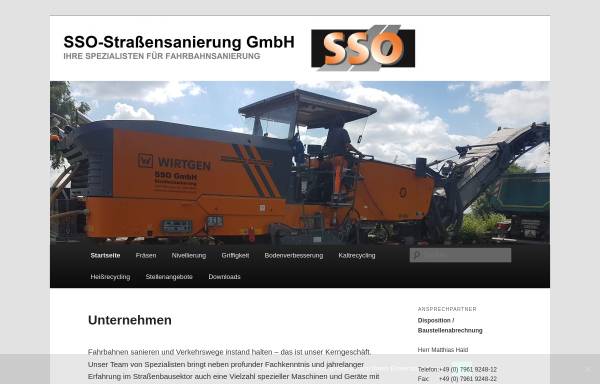 Vorschau von www.sso-strassensanierung.de, SSO Straßensanierung GmbH