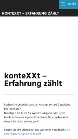 Vorschau der mobilen Webseite www.kontexxt.de, Web-Konzept-Text-Design