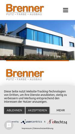 Vorschau der mobilen Webseite www.stuckateur-brenner.de, Stuckateur Brenner