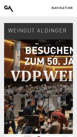 Vorschau der mobilen Webseite www.weingut-aldinger.de, Weingut Aldinger