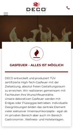 Vorschau der mobilen Webseite www.deco-gasfeuer.de, DECO GasGeräte GmbH