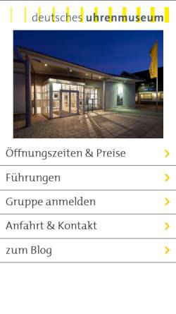 Vorschau der mobilen Webseite www.deutsches-uhrenmuseum.de, Deutsches Uhrenmuseum