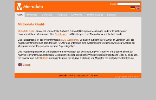 Vorschau von www.metrodata.de, Metrodata GmbH