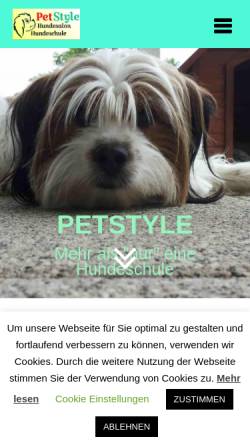 Vorschau der mobilen Webseite www.petstyle.net, Pet-Style Hundesportzubehör