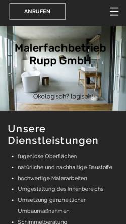 Vorschau der mobilen Webseite www.maler-rupp.de, Rupp Malerfachbetrieb