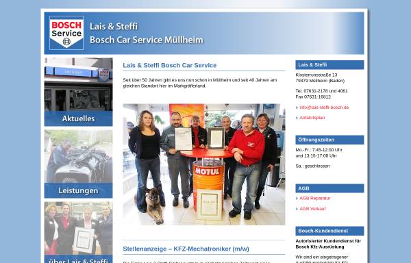 Vorschau von www.lais-steffi-bosch.de, Lais & Steffi - Bosch Car Service