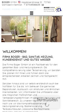 Vorschau der mobilen Webseite www.boger-gmbh.de, Boger GmbH