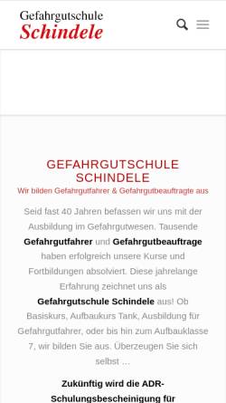 Vorschau der mobilen Webseite gefahrgutschule-schindele.de, Gefahrgutschule Schindele