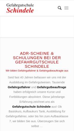 Vorschau der mobilen Webseite gefahrgutschule-schindele.de, Gefahrgutschule Schindele