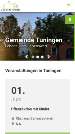 Vorschau der mobilen Webseite www.tuningen.de, Tuningen