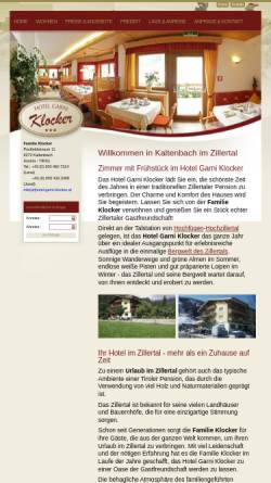 Vorschau der mobilen Webseite www.hotel-garni-klocker.at, Hotel Kaltenbach