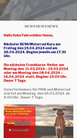 Vorschau der mobilen Webseite www.fahrschulteam-geist.de, Fahrschule Team Geist GmbH