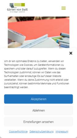 Vorschau der mobilen Webseite www.gaertenvondaiss.de, Günther Daiss Gartengestaltung
