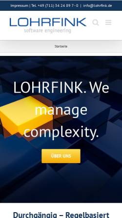 Vorschau der mobilen Webseite www.lohrfink.de, Lohrfink software engineering