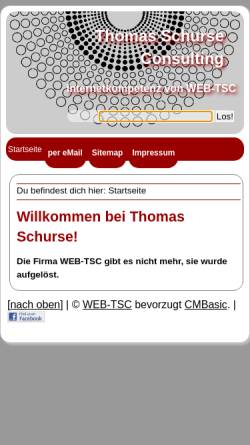 Vorschau der mobilen Webseite www.web-tsc.de, WEB-TSC Thomas Schurse Consulting