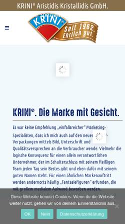 Vorschau der mobilen Webseite krini.de, Krini Aristidis Kristallidis GmbH