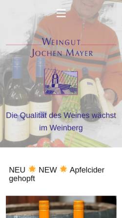 Vorschau der mobilen Webseite www.weingut-jochen-mayer.de, Weingut Jochen Mayer