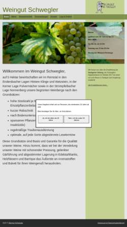 Vorschau der mobilen Webseite www.weingut-schwegler.de, Weingut Schwegler