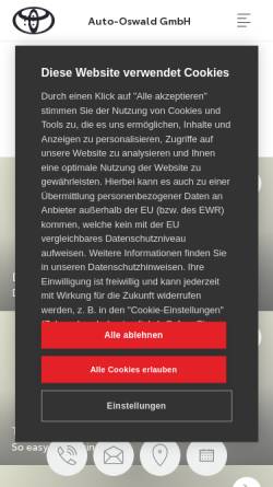 Vorschau der mobilen Webseite www.auto-oswald.de, Auto-Oswald GmbH