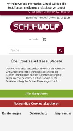 Vorschau der mobilen Webseite www.schuhwolf.de, Schuh-Wolf
