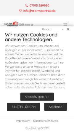 Vorschau der mobilen Webseite www.alarmpartner.de, Alarmpartner Sicherheitstechnik GmbH