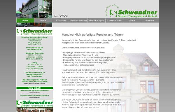 Vorschau von www.fenster-schwandner.de, Fenster Schwandner