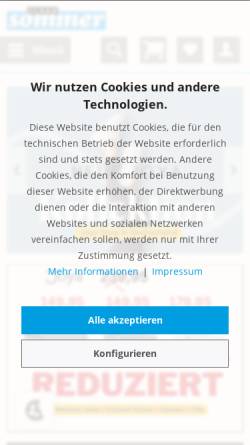 Vorschau der mobilen Webseite www.schuh-sommer.de, Schuh-Sommer