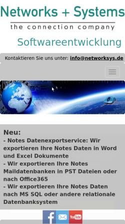 Vorschau der mobilen Webseite www.networksys.de, Networks und Systems