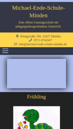 Vorschau der mobilen Webseite www.michael-ende-schule-minden.de, Michael-Ende-Schule