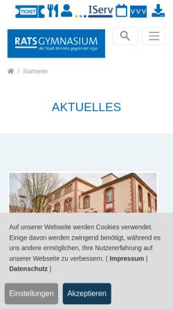 Vorschau der mobilen Webseite www.ratsgymnasium.de, Ratsgymnasium Minden