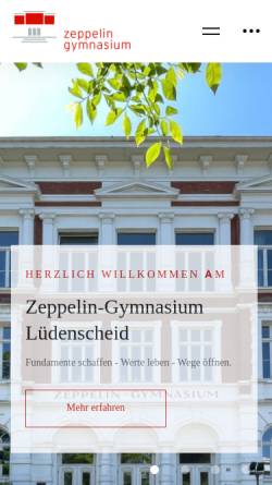 Vorschau der mobilen Webseite zeppelin-gymnasium.de, Zeppelin-Gymnasium