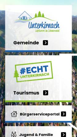Vorschau der mobilen Webseite www.unterkirnach.de, Gemeinde Unterkirnach