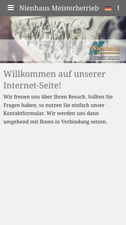 Vorschau der mobilen Webseite www.nienhaus-meisterbetrieb.de, Nienhaus Meisterbetrieb