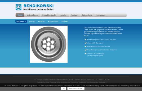 Vorschau von www.bendikowski-gmbh.de, Bendikowwski Metallverarbeitung GmbH