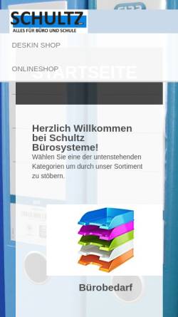 Vorschau der mobilen Webseite www.buero-schultz.de, Detlef Schultz Bürosysteme, Enger